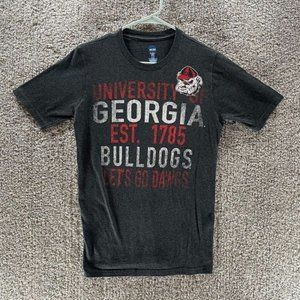 Georgia Bulldogs Shirt Adult Small Short Sleeve Graphic Tee NCAA Football Grey
